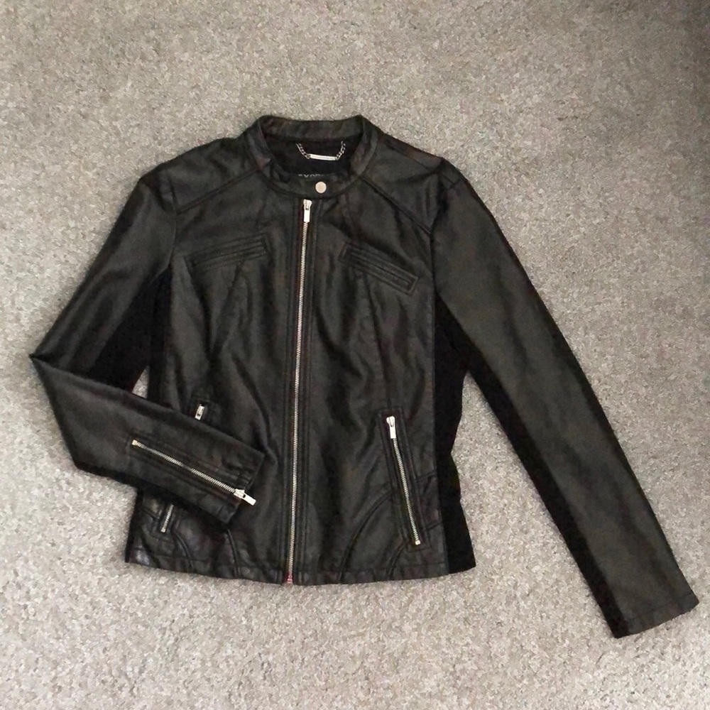 Express Fitted Faux Leather Jacket